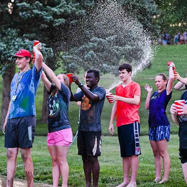 BCYC participants playing pass-the-water game